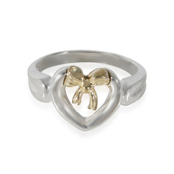 Tiffany & Co. Jewelry - Tiffany & Co. Heart Ring With Bow in Sterling Silver & 18K Yellow Gold